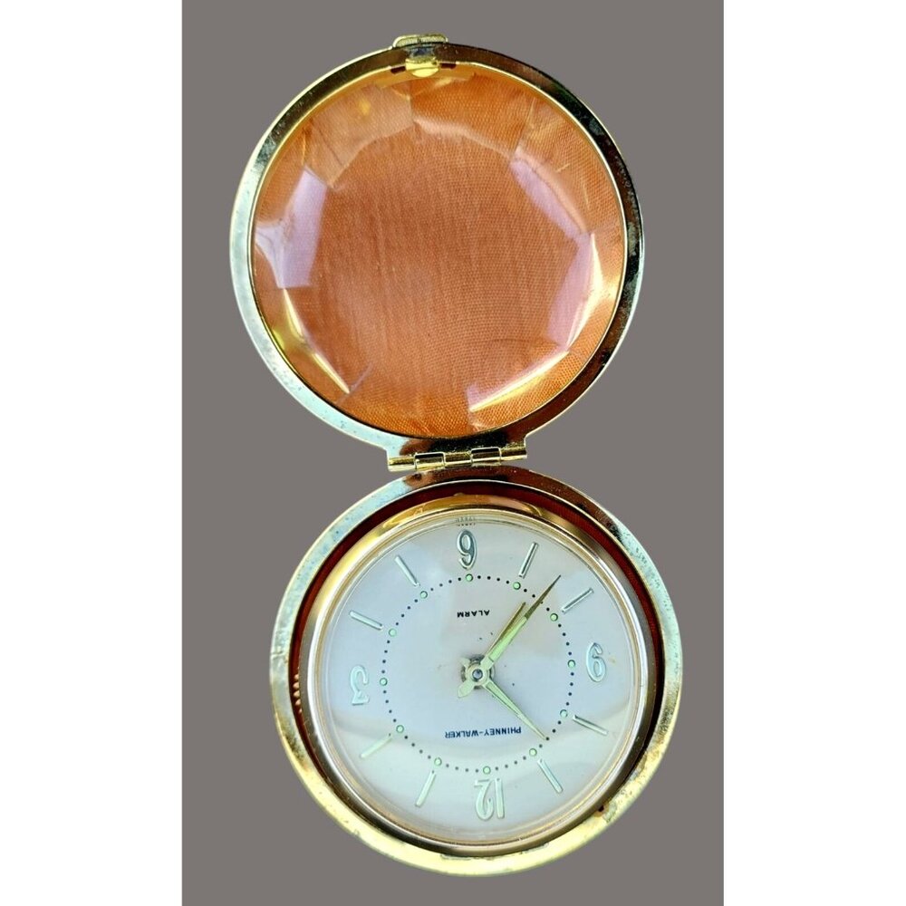 Vintage Phinney-Walker Gold-Tone Travel Alarm Clock D20 K